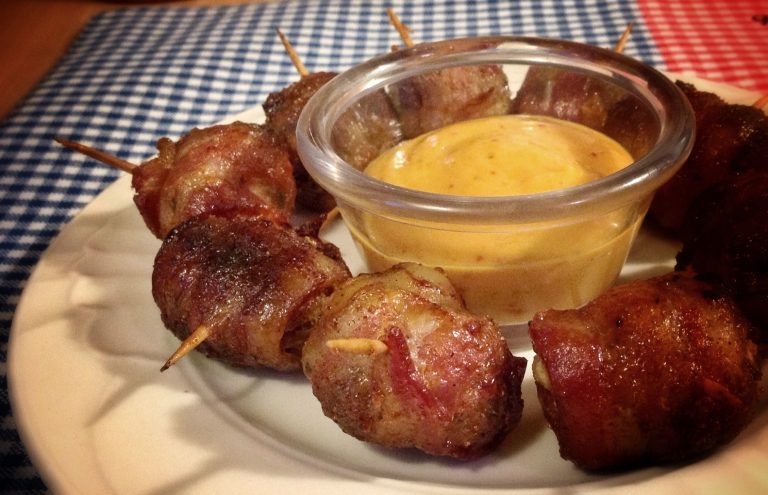 Sausage Balls Wrapped In Bacon - GrateTV - Barbecue Tricks